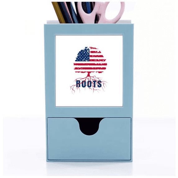 American Flag Root Faly Desk Supplies Organizer Pen Holder Card