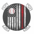 thumbnail image 1 of American Flag Round Tablecloth for 45-54 Inch Tables, Fitted Table Cover with Elastic Edge, Retro US Flag Baseball Stars Gray Waterproof Outdoor Table Cloth Protector for Patio Garden Dinner Picnic, 1 of 9