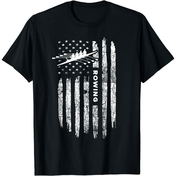 American Flag Rowing Clothing - Rower Vintage Rowing T-Shirt