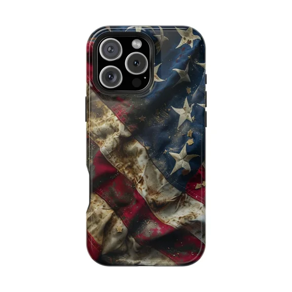 American Flag Rustic Dirt Track Patriotic Muscle Car Race iPhone 11 12 13 14 15 16 17 Pro Max Case