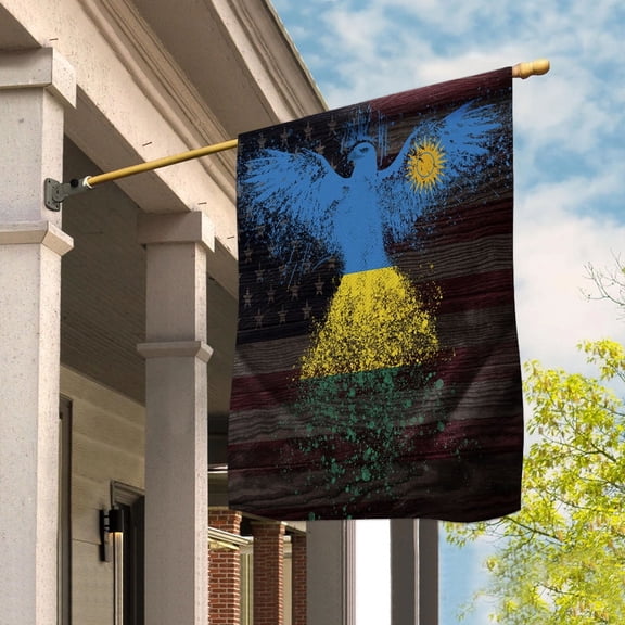 American Flag- Rwandan Flag Rwanda US Friendship Forever July 4 Decoration House Flag, Double-Sided Decorative Outdoor Flag, Patriotic Polyester Yard Flag 29.5 x 39.5 in