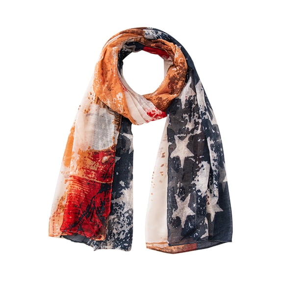 American Flag Scarf,Patriotic Scarf,American Flag Scarf for Wreaths,Vintage Red White and Blue Scarf,Lightweight Scarf Shawl Wrap Flag Scarf for Wreath,Patriotic Scarves,4Th Of July Accessories