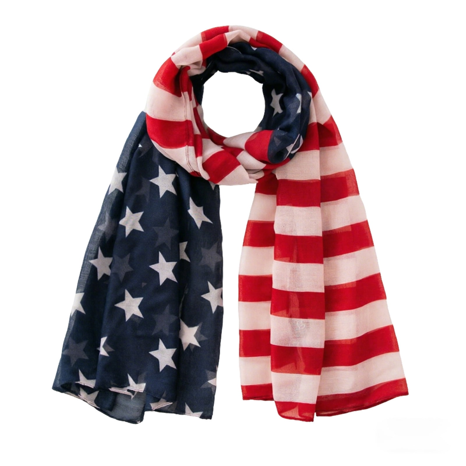American Flag Scarf for Women Patriotic Scarves Red White And Blue ...