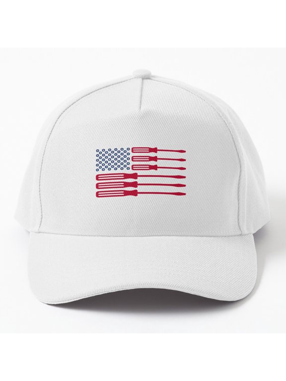 American Flag Screwdriver Baseball Cap, USA Handyman Tool Graphic Design, Classic Hat