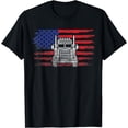 thumbnail image 1 of American Flag Semi Truck Driver 18 Wheeler Patriotic Trucker T-Shirt, 1 of 3