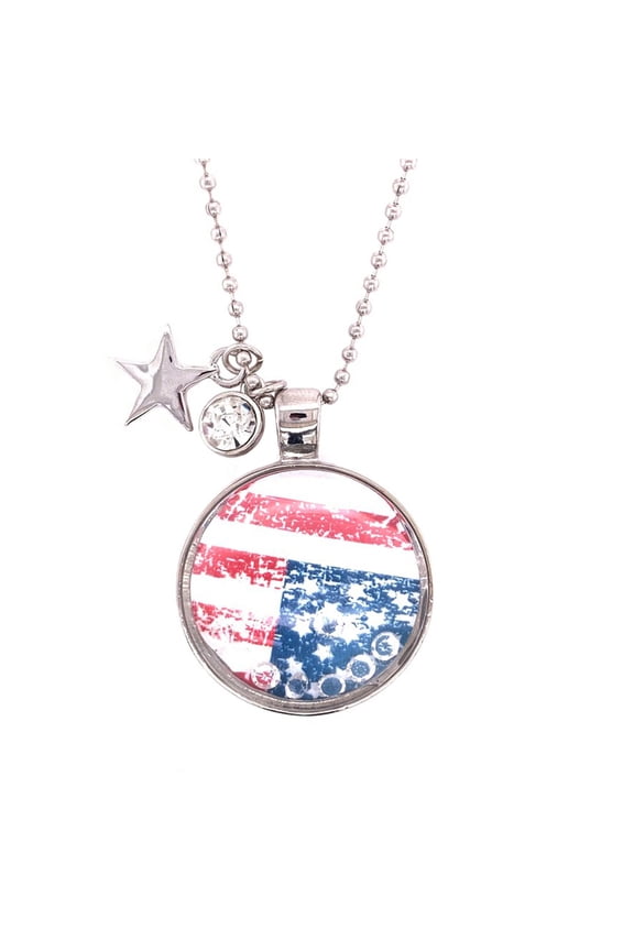 American Flag Shaker Pendant with Charms