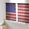 thumbnail image 1 of American Flag Sheer Curtains 45 Inch Length 2 Panels Set, Semi Transparent Voile Rod Pocket Curtains for Living Dining Room Bedroom Drapes USA Flag Retro, 1 of 8
