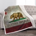 thumbnail image 1 of American Flag Sherpa Blanket Vintage US Flag Soft Warm Throw Print Blanket for Couch Bed 50"x60", 1 of 5