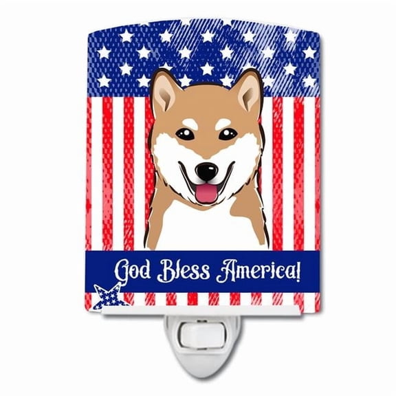 American Flag & Shiba Inu Ceramic Night Light