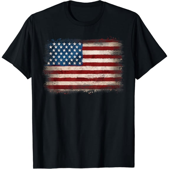 American Flag Shirt Men Women 4th Of July Vintage USA Flag T-Shirt