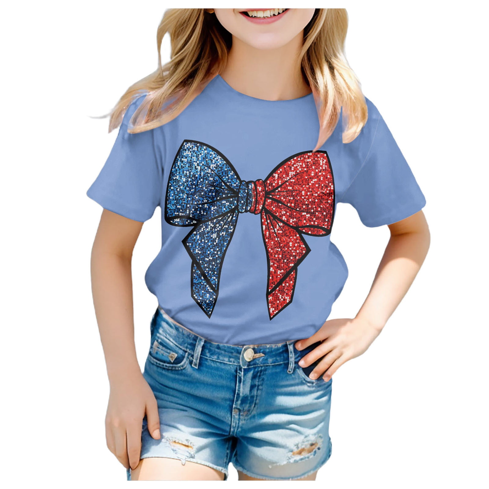 American Flag Shirt for Toddler Boy Girl Short Sleeve Tee Summer
