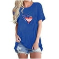 thumbnail image 1 of American Flag Shirt for Women 4th of July Oversized Tshirt USA Print Patriotic Shirt Stars Stripes Shirts, 1 of 3