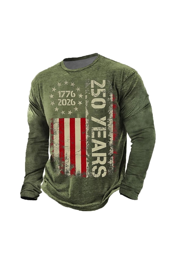 American Flag Shirts For Men Patriotic Graphic Print Independence Day T-Shirt 4Th Of July Shirts Patriotic Shirts For Men Army Green L