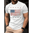 thumbnail image 1 of American Flag Shirts For Men's 4th Of July Funny USA Print Tees Patriotic Casual Short Sleeve Tops, 1 of 6