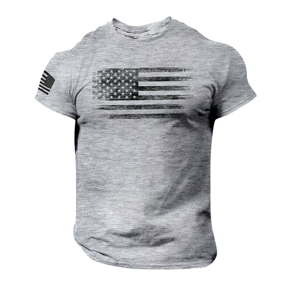 American Flag Shirts Men 4th of July Patriotic T-Shirt USA Print Independence Day Tee Casual Tops