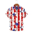 thumbnail image 1 of American Flag Shirts Men Patriotic Shirt for Men Men Red White and Blue Shirt Men Fourth of July Shirt Mens Memorial Day Shirts Men's Printed Hort Sleeve Turndown Collar Blouse, 1 of 5