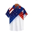 thumbnail image 1 of American Flag Shirts for Men Patriotic Shirt Mens Red White and Blue Shirt Mens Fourth of July Shirt Memorial Day Shirts Men Printed Hort Sleeve Turndown Collar Blouse, 1 of 5