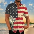 thumbnail image 1 of American Flag Shirts Mens Patriotic Shirt Men Red White and Blue Shirts Fourth of July Shirts Mens Fourth of July Shirts Men's Printing Button Casual Short Sleeve Turndown Collar Blouse Shirt, 1 of 4