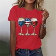 thumbnail image 1 of American Flag Shirts Women 4th of July Crewneck Short Sleeve Patriotic T-Shirt Memorial Day Graphic Tee Independence Day Tops, 1 of 6