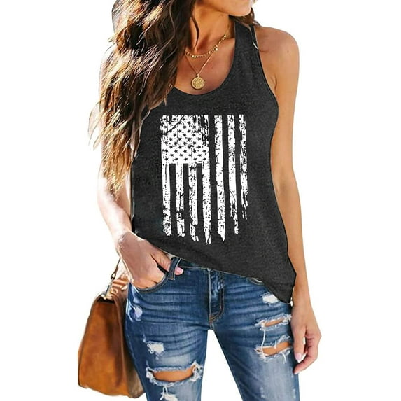 American Flag Shirts Women 4th of July Sleeveless Tank Tops Patriotic Shirts USA Graphic Tees