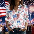 thumbnail image 1 of American Flag Shirts Women Graphic Tees Patriotic T-Shirts Long Sleeve Button Down Blouse Top USA Flag Star Stripe Tops Going Out Tops Casual Blouses 2026 Summer Beach Vacation Outfits, 1 of 4
