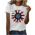 thumbnail image 1 of American Flag Shirts for Womens USA Flag Sunflower Graphic Tshirts 2025 Fashion 4th of July Short Sleeve Crewneck Tees Going Out Vacation T-Shirt Cute Patriotic Tops Independence Day Blouse, 1 of 4