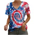 thumbnail image 1 of American Flag Shirts for Womens USA Star Stripes Fourth July Tee Shirts Casual Summer Tops Short Sleeve Basic Tees Classic Fit Loose Tunic Top Independence Day Patriotic T-Shirt Blouses, 1 of 3
