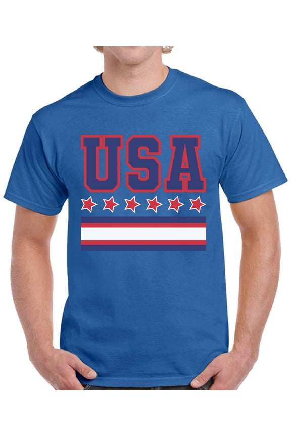 American Flag Shirts for Men - USA Graphic 4th of July Tee