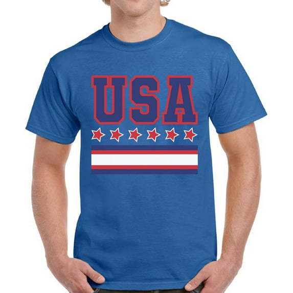 American Flag Shirts for Men - USA Graphic 4th of July Tee