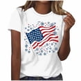 thumbnail image 1 of American Flag Shirts for Women Summer Short Sleeve 4th of July Patriotic T-Shirt Fashion Memorial Day Graphic Tee Crewneck Independence Day Tops, 1 of 5