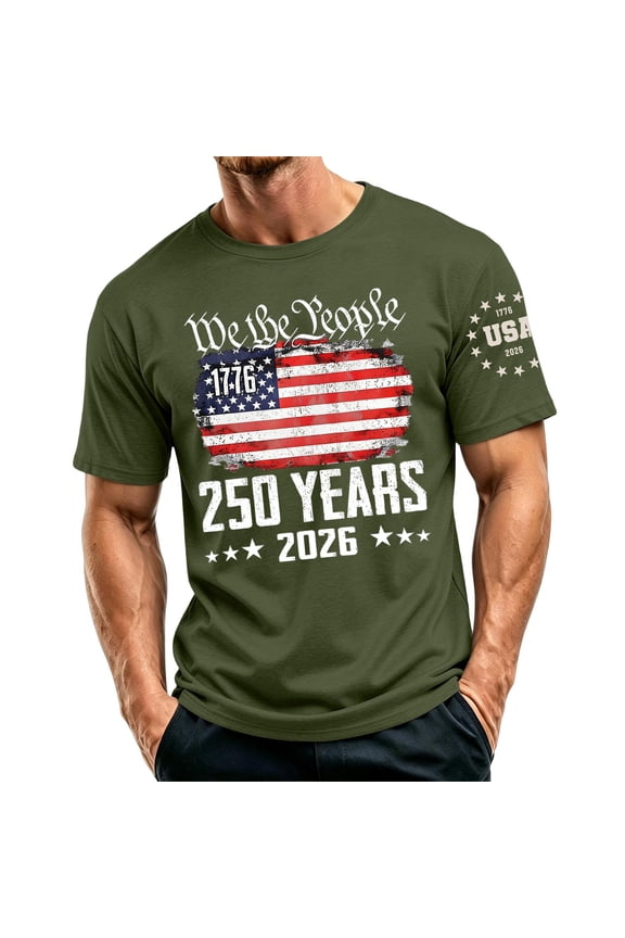 American Flag Shirts for mens, 4th of July Tops Patriotic 1776 USA T-Shirt for Memorial Day, Independence Day Tees,4XL