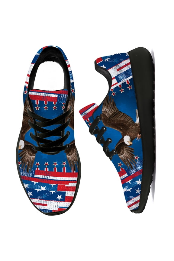 American Flag Running Shoes fo Men Tennis Walking Shoes Fashion Sneakers