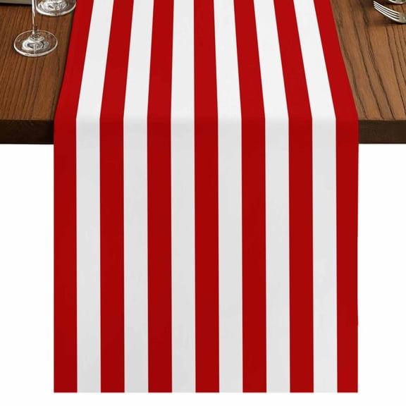American Flag Short Table Runner 36 Inches Long, Blue Red USA Flag Cotton Linen Table Runners Dresser Scarves, Fabric Tabletop Scarf Furniture Cover for Home Dinner Party Decor 13"x36"