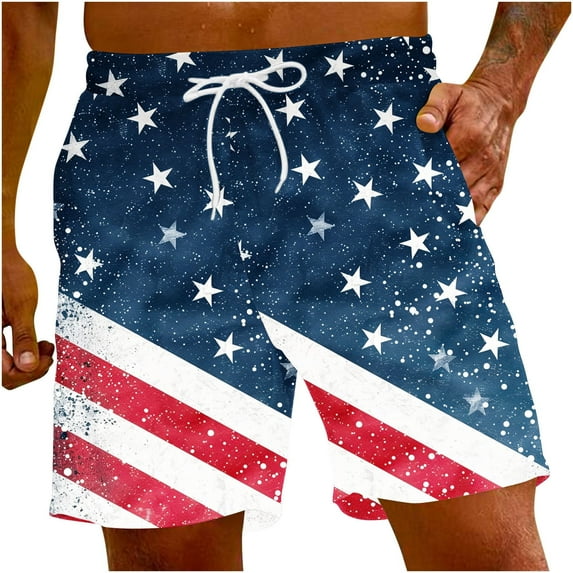 American Flag Shorts 4th of July Shorts Men Mens Independence Day Beach Short Men's Special Print Beach Casual Trouser Shorts Pants