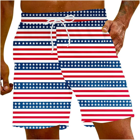 American Flag Shorts 4th of July Shorts Men Mens Independence Day Beach Short Men's Special Print Beach Casual Trouser Shorts Pants