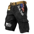 thumbnail image 1 of American Flag Shorts for Men Patriotic Printed Distressed Washed Shorts with Pocket Baggy Casual Hiking Outdoor Golf Cargo Shorts 250 Years Of Freedom Cross American Flag Golf Shorts,Black XL, 1 of 2