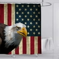 thumbnail image 1 of American Flag Shower Curtain 72" x 72" with 12 Hooks, Fabric Waterproof Bathroom Curtains, USA Bald Eagle Stars and Stripes Flag Hippie Independence Day Fourth of July, 1 of 6