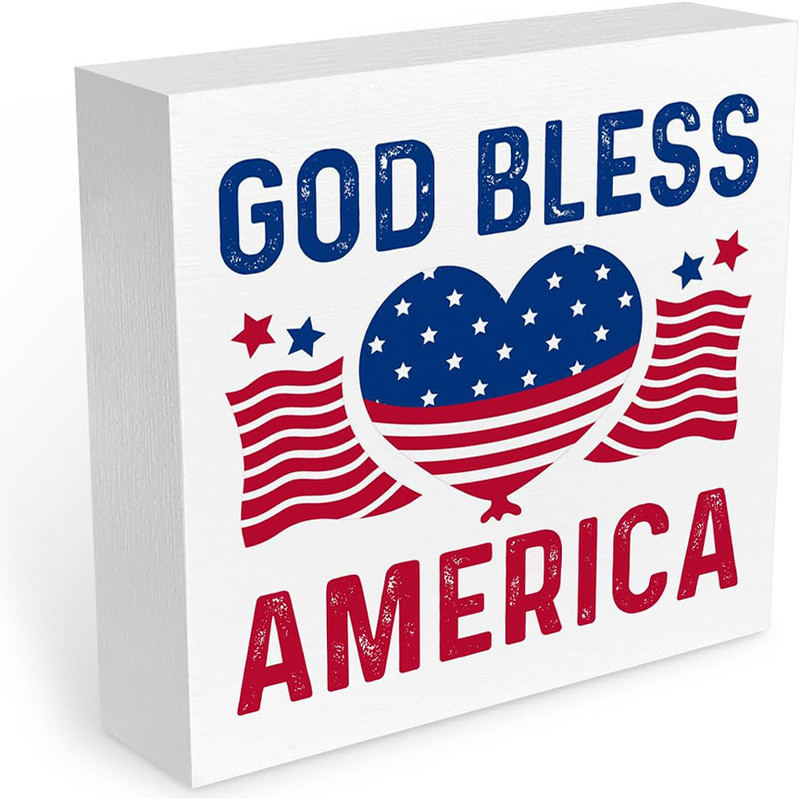 "God Bless America" Metal Sign - 9" X 36" Aluminum, Made In USA, Pre-Drilled Holes