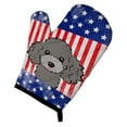 thumbnail image 1 of American Flag & Silver Gray Poodle Oven Mitt, 1 of 1