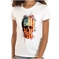 thumbnail image 1 of American Flag Skull Cool Patriotic Womens Slim Fit Graphic Tee Brisco Brands X, 1 of 6