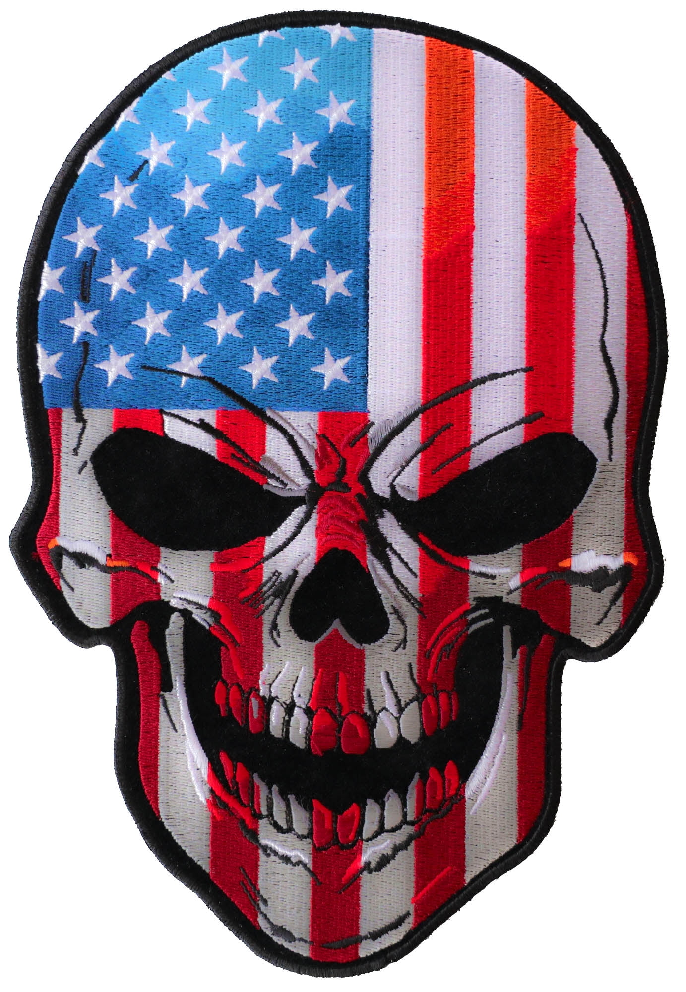 American Flag Skull Patch