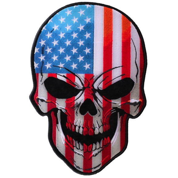 American Flag Skull Patch