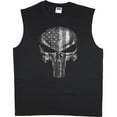 thumbnail image 1 of American Flag Skull Sleeveless T-shirt Muscle Tee, 1 of 1