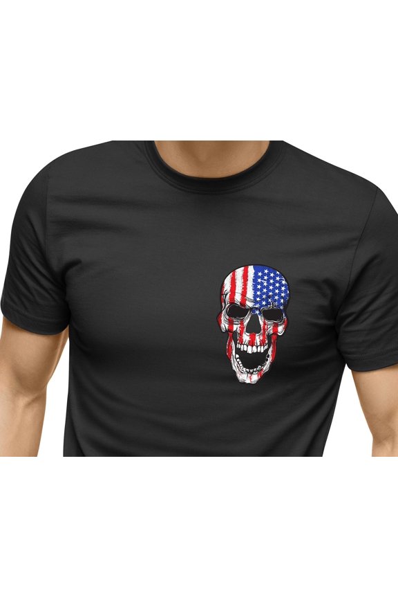 American Flag Skull T shirt Skull USA Flag Shirt 4th of July Tshirt