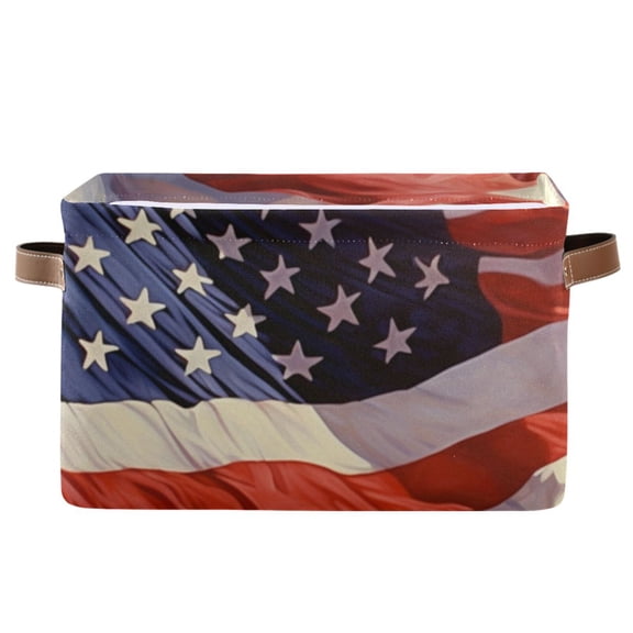 American Flag Sky Storage Bins Baskets With Handles Storage Box Clothes Organizer Organization Toys