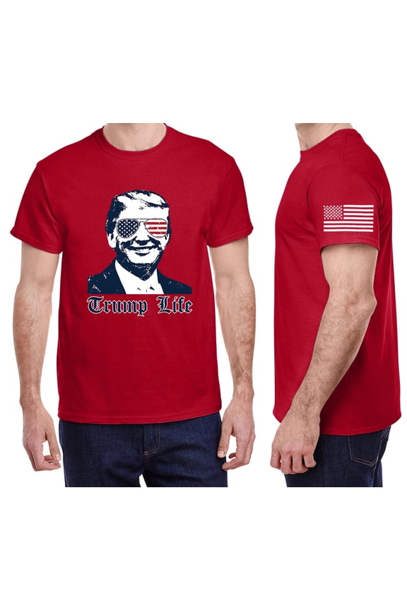 American Flag Sleeve Funny Trump T-shirt Mens Graphic Tees Clothing Apparel