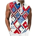 thumbnail image 1 of American Flag Sleeveless Half Zip Polo Shirt Men Retro 4th of July Patriotic Shirt USA Flag Graphic Gym Workout Tank Tops, 1 of 5