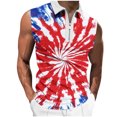 thumbnail image 1 of American Flag Sleeveless Half Zip Polo Shirt Men Retro 4th of July Patriotic Shirt USA Flag Graphic Gym Workout Tank Tops, 1 of 5