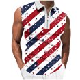 thumbnail image 1 of American Flag Sleeveless Half Zip Polo Shirt Men Retro 4th of July Patriotic Shirt USA Flag Graphic Gym Workout Tank Tops, 1 of 5