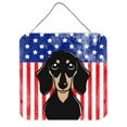 thumbnail image 1 of American Flag & Smooth Black & Tan Dachshund Wall or Door Hanging Prints, 1 of 1